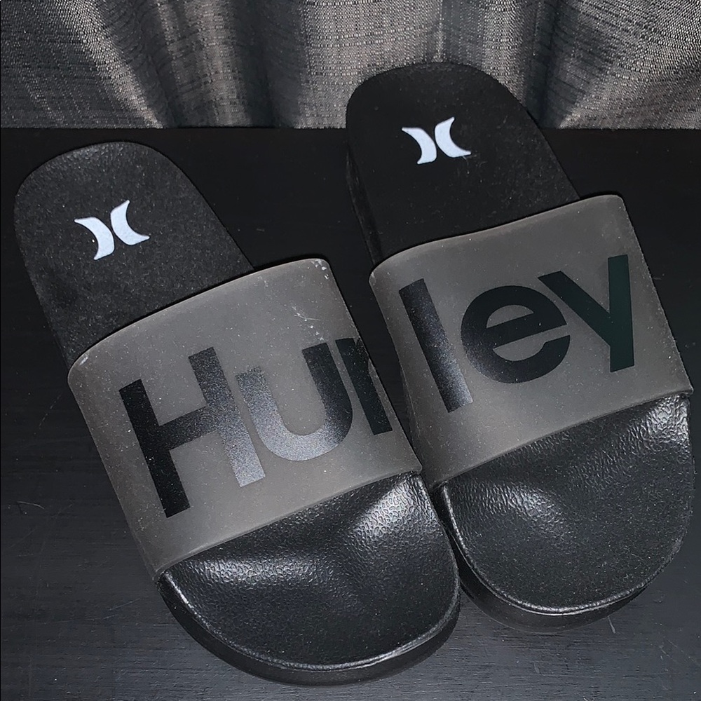 Hurley Black Logo Slide Sandals